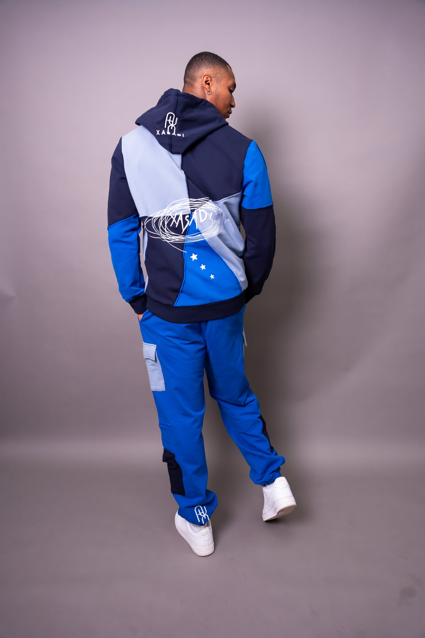 Blue Based Color Block Hoodie - UNISEX