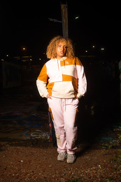 Pink Based Color Block Hoodie - UNISEX