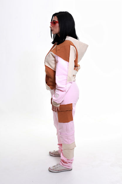 Pink Based Color Block Hoodie - UNISEX