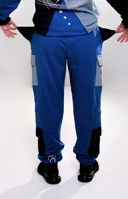 Blue Based Color Block Joggers - UNISEX