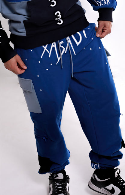 Blue Based Color Block Joggers - UNISEX