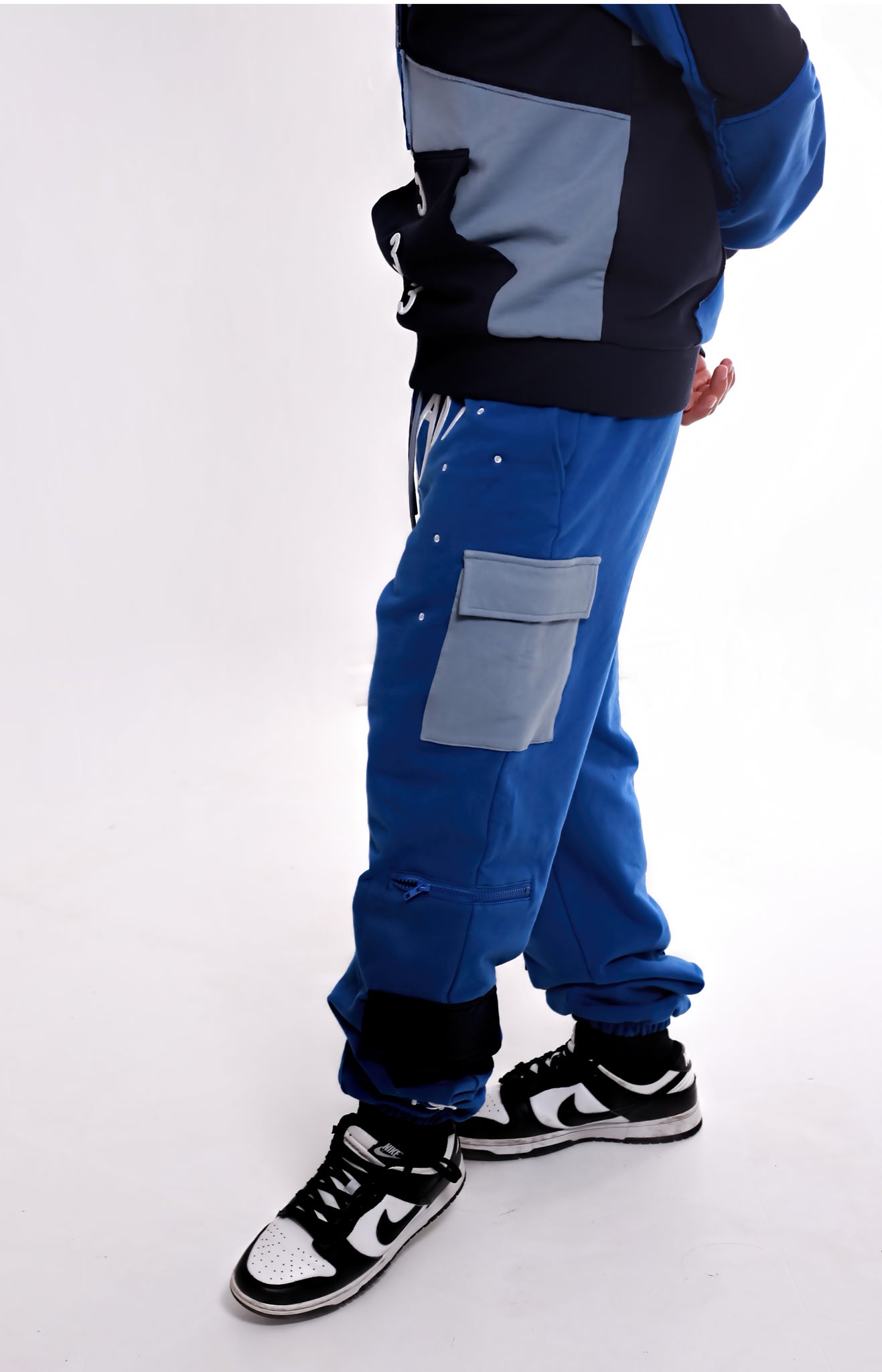 Blue Based Color Block Joggers - UNISEX