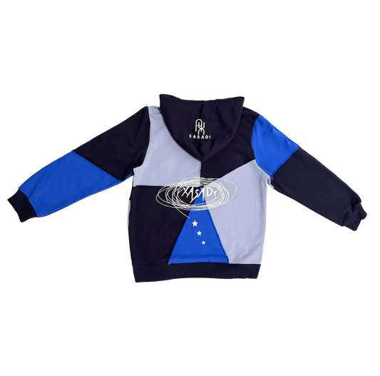 Blue Based Color Block Hoodie - UNISEX