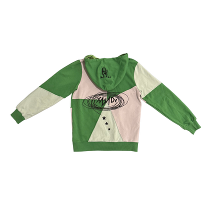 Green Based Color Block Hoodie - UNISEX