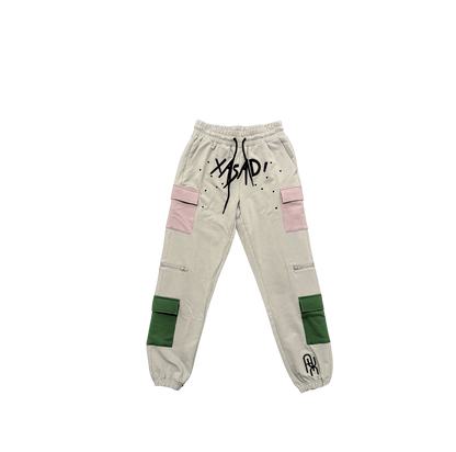Green Based Color Block Joggers - UNISEX