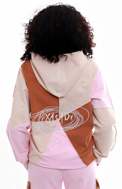 Pink Based Color Block Hoodie - UNISEX